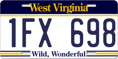 WV license plate 1FX698