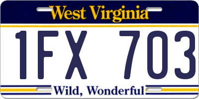 WV license plate 1FX703