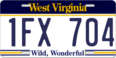 WV license plate 1FX704