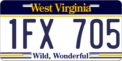 WV license plate 1FX705