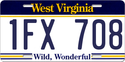 WV license plate 1FX708