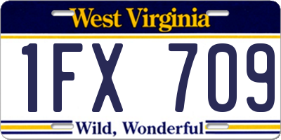 WV license plate 1FX709
