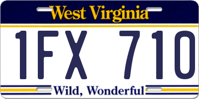 WV license plate 1FX710