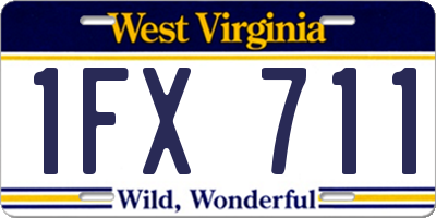 WV license plate 1FX711