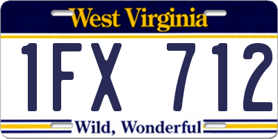 WV license plate 1FX712