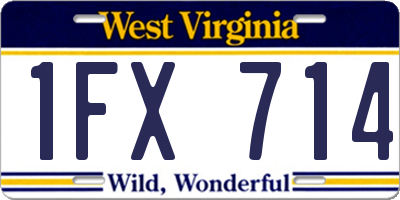 WV license plate 1FX714