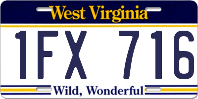 WV license plate 1FX716
