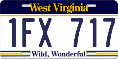 WV license plate 1FX717