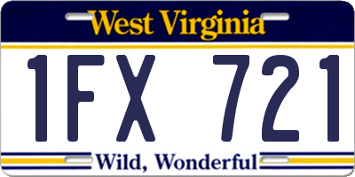 WV license plate 1FX721