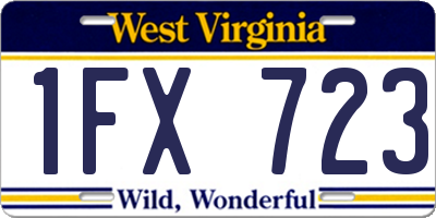 WV license plate 1FX723