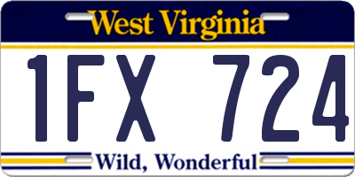 WV license plate 1FX724