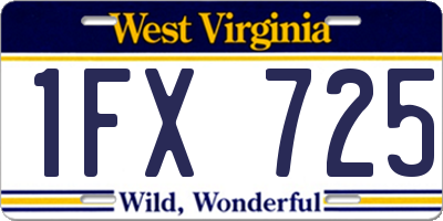 WV license plate 1FX725