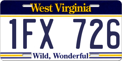 WV license plate 1FX726