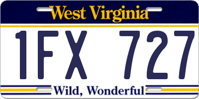 WV license plate 1FX727