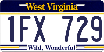 WV license plate 1FX729