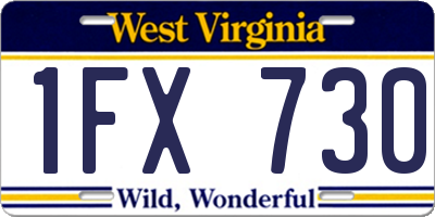 WV license plate 1FX730