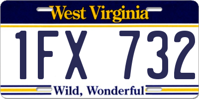 WV license plate 1FX732