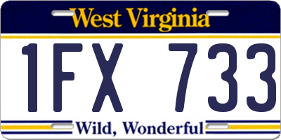 WV license plate 1FX733