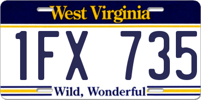 WV license plate 1FX735
