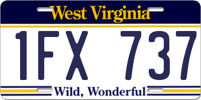 WV license plate 1FX737