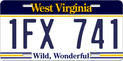 WV license plate 1FX741
