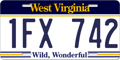 WV license plate 1FX742