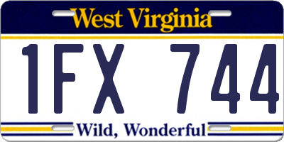 WV license plate 1FX744