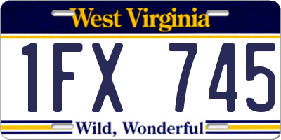 WV license plate 1FX745
