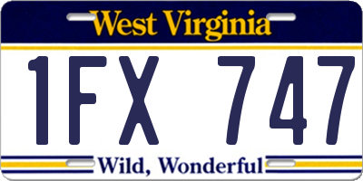 WV license plate 1FX747