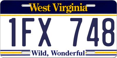 WV license plate 1FX748