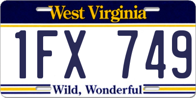 WV license plate 1FX749