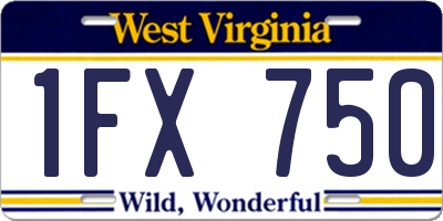 WV license plate 1FX750