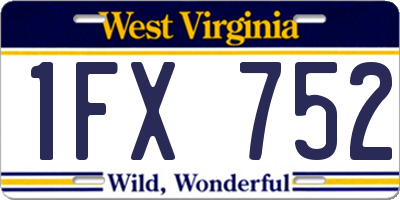 WV license plate 1FX752