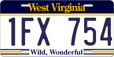WV license plate 1FX754