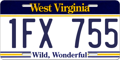 WV license plate 1FX755