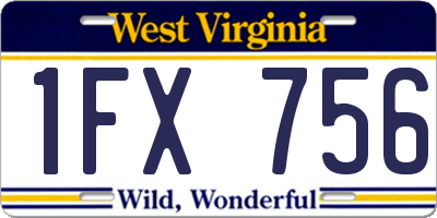 WV license plate 1FX756