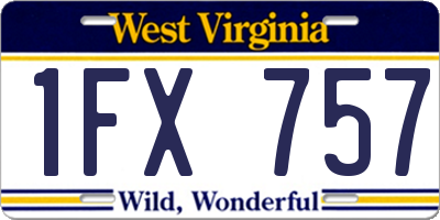 WV license plate 1FX757