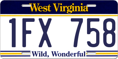 WV license plate 1FX758