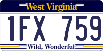 WV license plate 1FX759