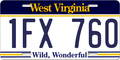 WV license plate 1FX760
