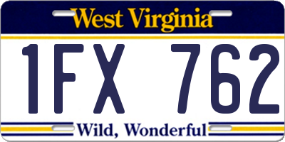 WV license plate 1FX762