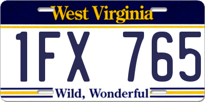 WV license plate 1FX765