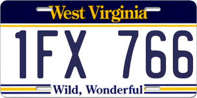 WV license plate 1FX766