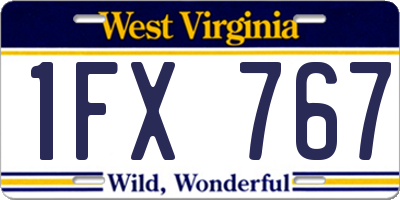 WV license plate 1FX767