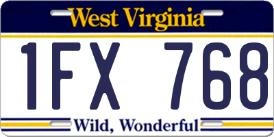 WV license plate 1FX768