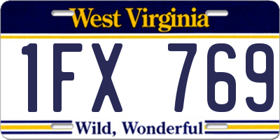 WV license plate 1FX769