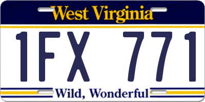 WV license plate 1FX771