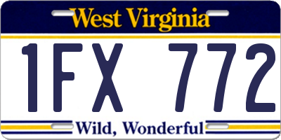 WV license plate 1FX772