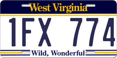 WV license plate 1FX774