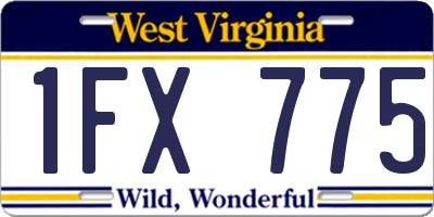 WV license plate 1FX775